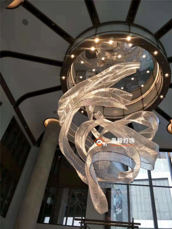 酒店会所售楼部艺术飘带灯